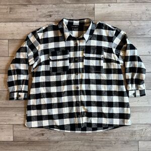 Lane Bryant | Black/White Buffalo Plaid Flannel Jacket Shacket | Size: 22/24